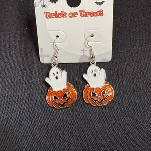 Halloween Ghost and Pumpkin Earrings